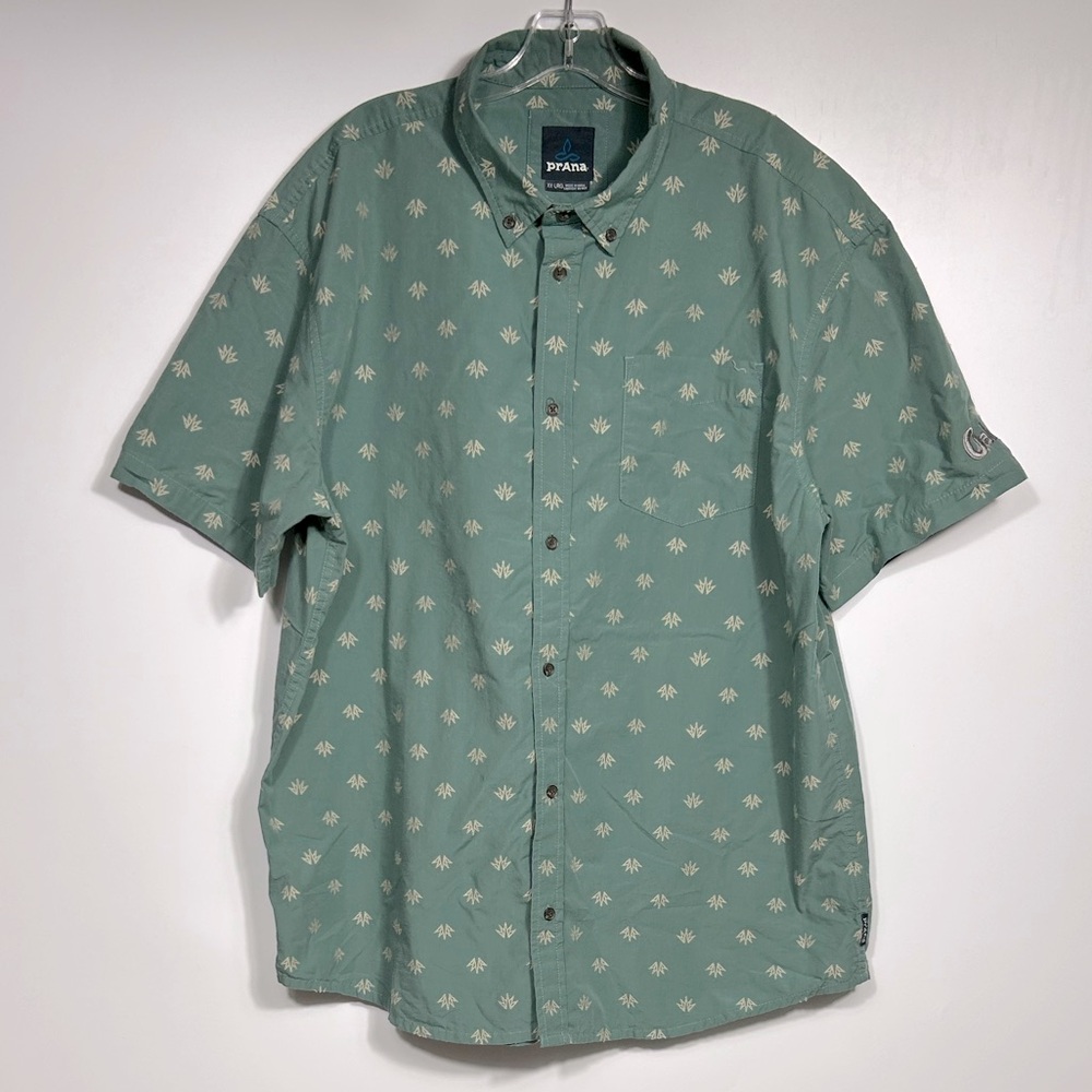 Prana Green Casual Button Down Shirt